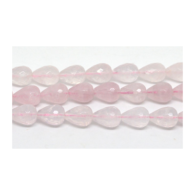 Rose Quartz Fac.Teardrop 12x16mm strand 25 beads