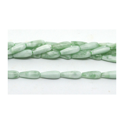 Green Angelite Pol.Teardrop 6x16mm strand 24 beads