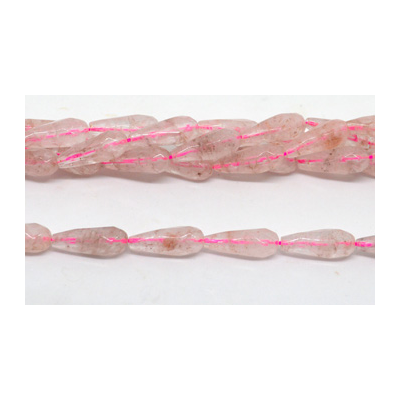 Rose Quartz Fac.Teardrop 8x20mm strand 20 beads