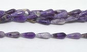 LAST STRAND Amethyst Fac.Teardrop 8x20mm strand 19 beads-beads incl pearls-Beadthemup