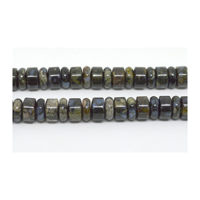 Grey Opal Wheel & Rondel 14mm strand 64 beads
