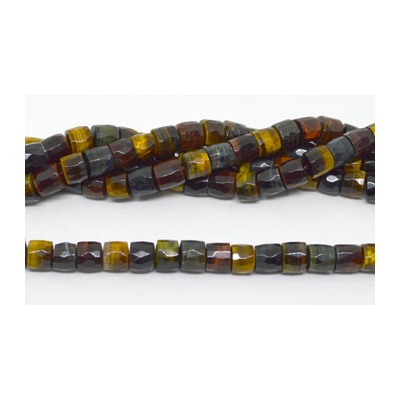 Mixed Tiger Eye Fac.Wheel 8x9mm strand 47 beads