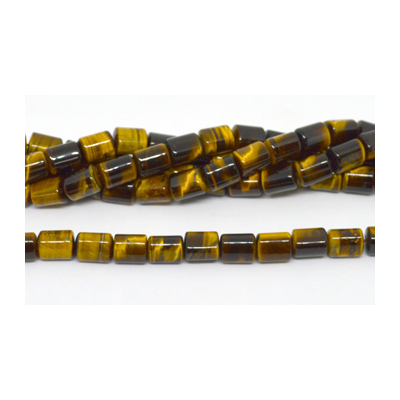Tiger Eye Pol.Barrel 10x13mm strand 31 beads