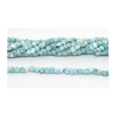 Larimar pol.Nugget 4.5mm strand 80 beads