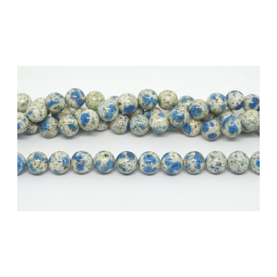 K2 Jasper (Azurite in Granite) Pol.Round 14mm strand 28 beads