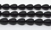 Black Onyx Carved teardrop 15x20mm pair-beads incl pearls-Beadthemup