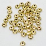 14k gold filled Saucer Corrugated 5mm 6 pack-findings-Beadthemup