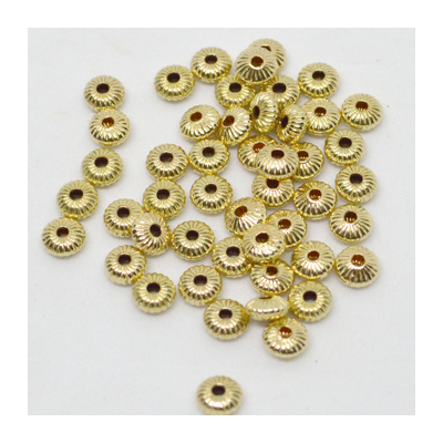 14k gold filled Saucer Corrugated 5mm 6 pack