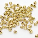 14k gold filled Round TWIST Corrugated 4mm 6 pack-findings-Beadthemup