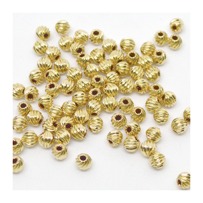 14k gold filled Round TWIST Corrugated 4mm 6 pack