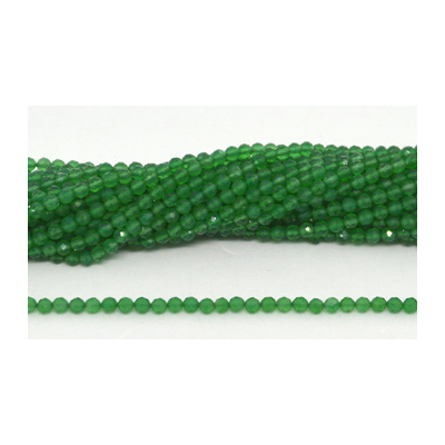 Green Onyx Fac.Round 3mm strand 100 beads