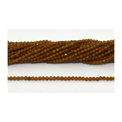 Hessonite Garnet Fac.Round 3mm strand 100 beads