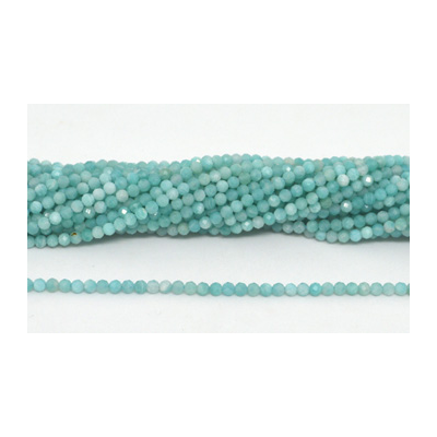 Amazonite Fac.Round 3mm strand 100 beads
