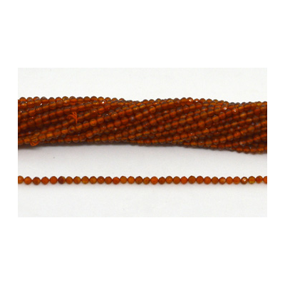 Hessonite Garnet Fac.Round 3mm strand 100 beads