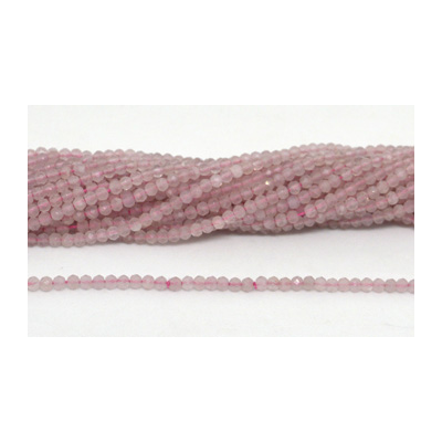 Rose Quartz Fac.Round 3mm strand 100 beads