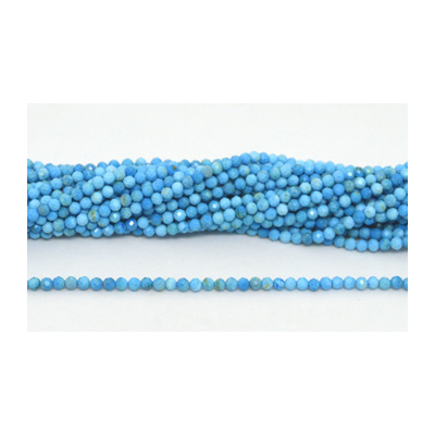 Turquoise Fac.Round 3mm strand 100 beads