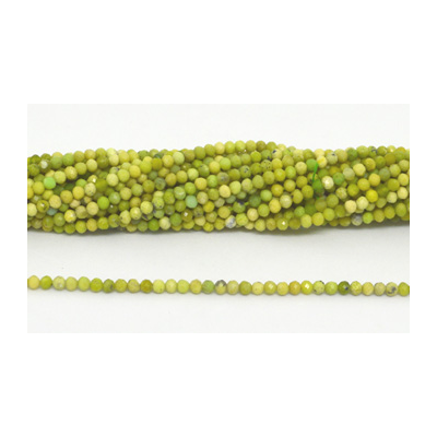 Green Opal Fac.Round 3mm strand 100 beads