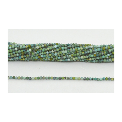 Turquoise Fac.Round 2mm strand 168 beads