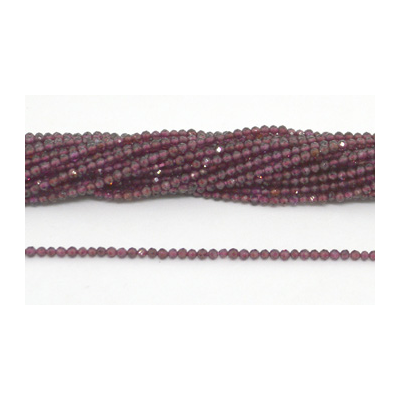 Garnet Fac.Round 2mm strand 168 beads