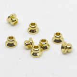 24K Gold plate brass cap small 3x4m 2 pack-caps and cones-Beadthemup