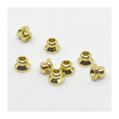 24K Gold plate brass cap small 3x4m 2 pack