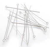 Stainless Steel Eye pin 0.6x50mm 40 pieces-findings-Beadthemup