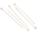 Stainless Steel Gold colour Eye pin 0.6x50mm 40 pieces-findings-Beadthemup