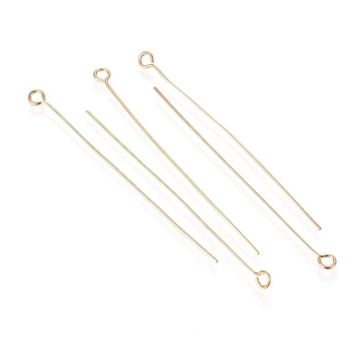 Stainless Steel Gold colour Eye pin 0.6x50mm 40 pieces