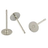 Stainless Steel flat back stud 6mm WITH BACK 10 pair-findings-Beadthemup