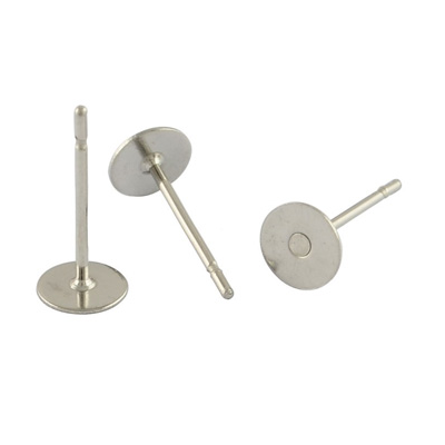 Stainless Steel flat back stud 6mm WITH BACK 10 pair