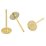 Stainless Steel GOLD flat back stud 6mm WITH BACK 10 pair