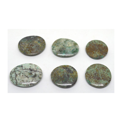 Chrysocolla flat oval approx 40x30mm EACH BEAD