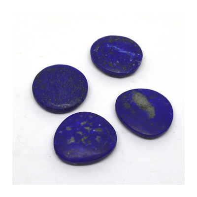 Lapis matt pol.flat oval approx 30x25mm EACH BEAD