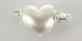 Sterling Silver Clasp Heart size 13mm Brushed-findings-Beadthemup