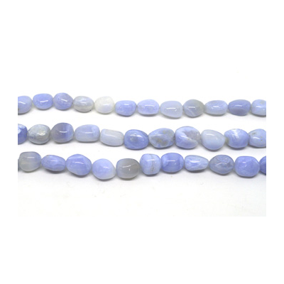 Blue Lace agate pol.nugget app 13x18mm str 24 beads