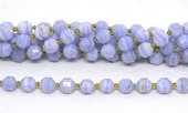 Blue Lace Agate fac.Energy bar cut 10mm str 32 beads-beads incl pearls-Beadthemup