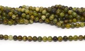Green Garnet Polished Round 8mm str 45 beads-beads incl pearls-Beadthemup