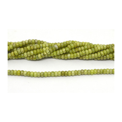 Green Garnet Pol.Rondel 6x3mm str 105 beads