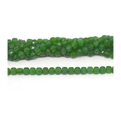 Green Onyx Fac.Cube 8mm Str 52 beads