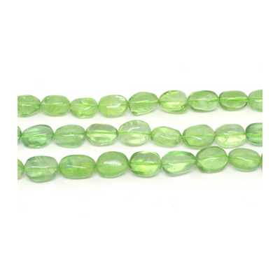 Green Flourite pol.Nugget 13x18mm str 20 beads
