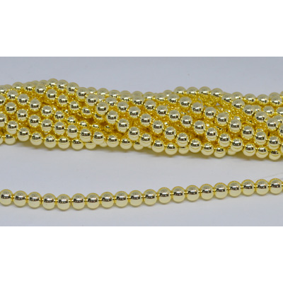 Hematite gold plate Round 4mm 140 beads