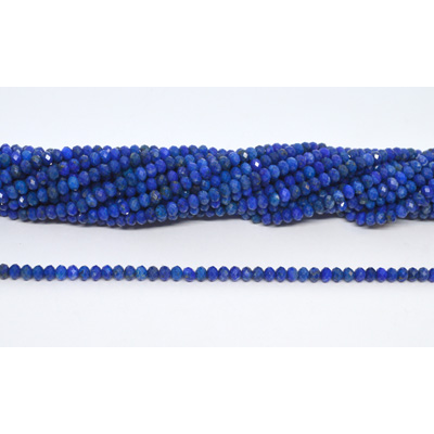 Lapis Faceted Rondel 4x3mm strand 125 beads