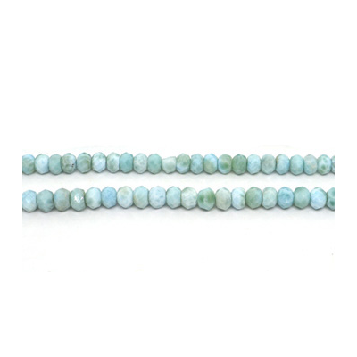 Larimar AA Fac.Rondel app 6x8mm Str app 65 beads