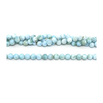 Larimar AA Pol.Round 8mm Str 48 beads