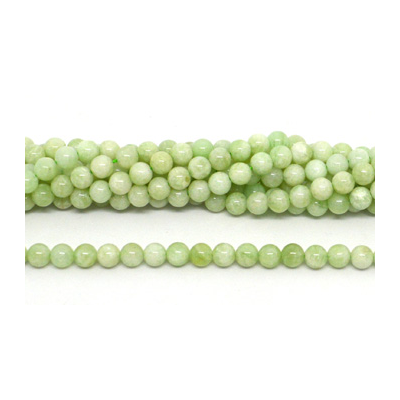 Green Moonstone Pol.Round 6mm str 65 beads