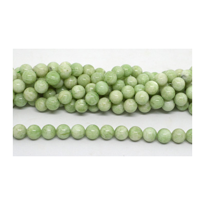 Green Moonstone Pol.Round 12mm str 33 beads