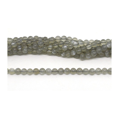 Grey Moonstone Pol.Round 6mm str 66 beads