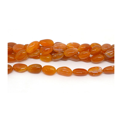 Orange Chalcedony pol.Nugget 12x18mm str 23 beads