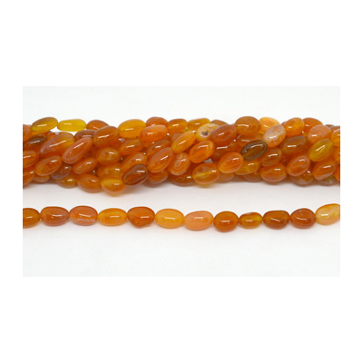 Orange Chalcedony pol.Nugget 10x14mm str 34 beads