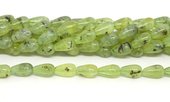 Prehnite Pol.Teardrop 10x16mm PAIR-beads incl pearls-Beadthemup